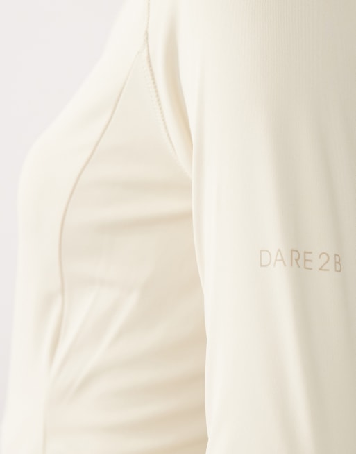 Dare 2b Quick-dry stretchy refresh full zip stretch midlayer in almond milk, 3 of 4