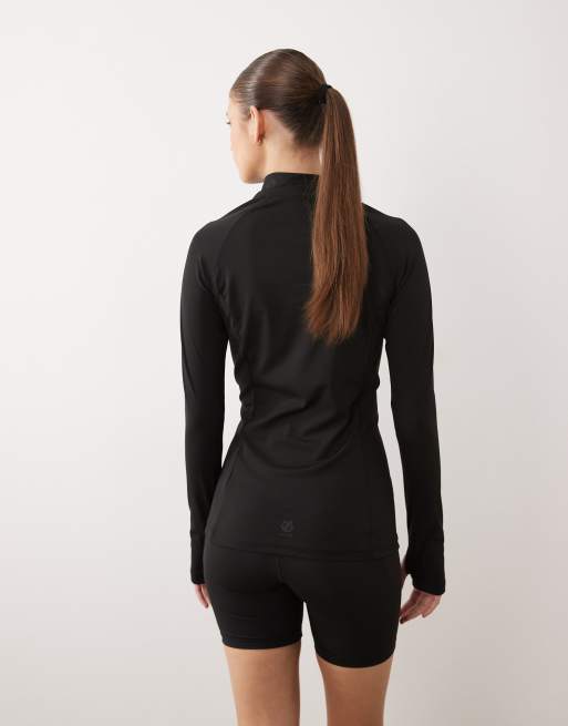 Dare 2b Quick-dry stretchy refresh full zip stretch midlayer in black, 3 of 4