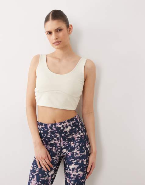 Dare 2b Quick-dry super-stretch refresh cropped tank in almond milk - view 1