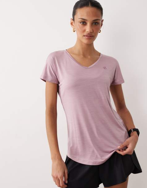Dare 2b Reflective vigilant lightweight t-shirt in mauve shadow - view 1