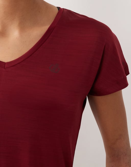 Dare 2b Reflective vigilant lightweight t-shirt in tibetan red, 4 of 4