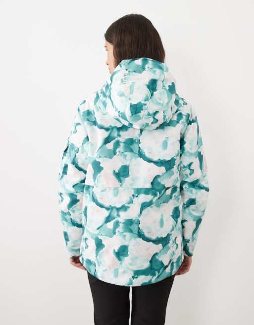 Dare 2b Snow line waterproof insulated jacket in teal marble print, 4 of 4
