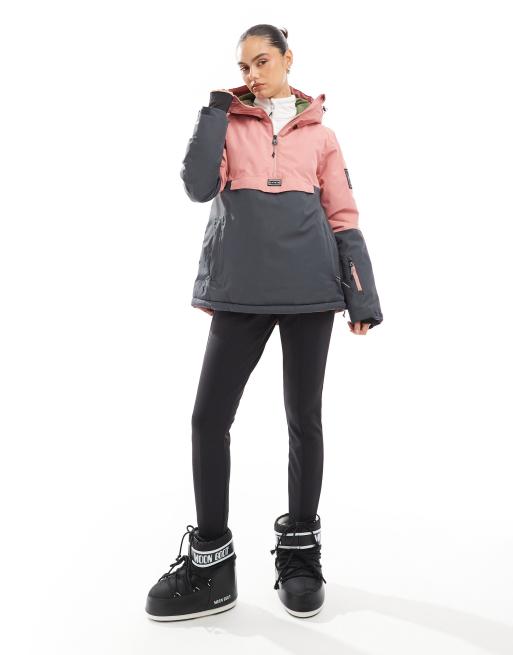 Dare 2b Snowburst overhead jacket in dusty rose ebony grey