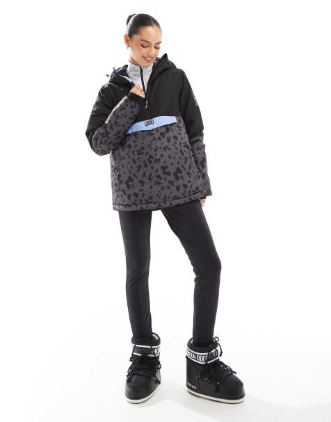 Dare 2b Snowburst overhead ski jacket in black/ebony grey dash - view 1