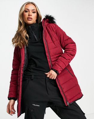 Dare 2b Striking longline ski jacket burgundy