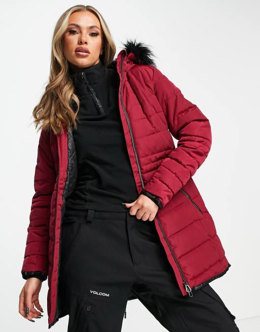 Burgundy shop ski jacket