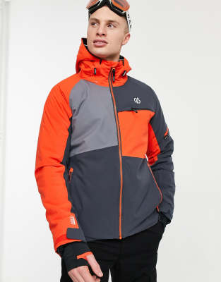 Dare 2b Supercell Pro Jacket In Aluminum Gray Trail Blazer Red