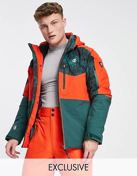 Asos Men Sport & Swimwear Skiwear Ski Suits Supernova ski jacket in amber glow and fern green 