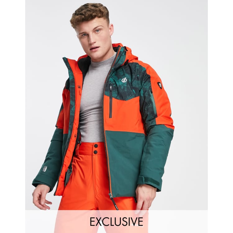 Dare 2b supernova ski jacket in amber glow and fern green | ASOS