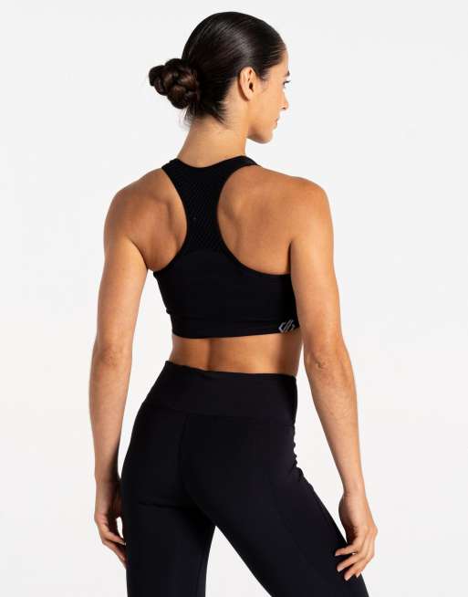 Dare 2b Women's Don't Sweat It III Sports Bra in Black, 3 of 4