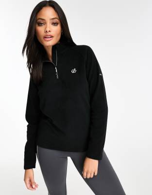 Dare2b - Fleece-Sweatshirt in Schwarz mit kurzem Reißverschluss