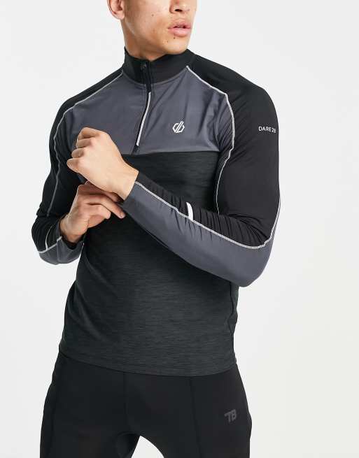 Dare2b - Power Up - Sort lag-på-lag-sweatshirt med halv lynlås