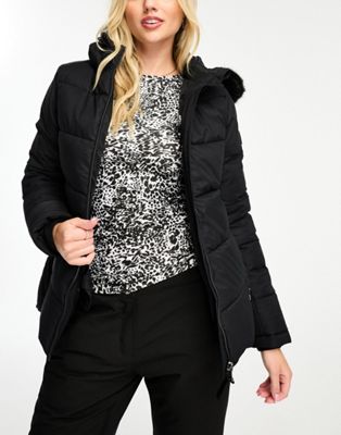 Dare2B Waterproof Insulated Jacket with ski pass pocket and headphone port in Black - ASOS Price Checker