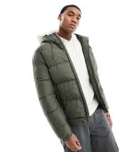 ASOS DESIGN muscle jersey harrington jacket in dark green marl