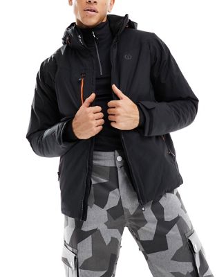 Dare2B Waterproof Insulated ski jacket with ski pass pocket in Black | ASOS