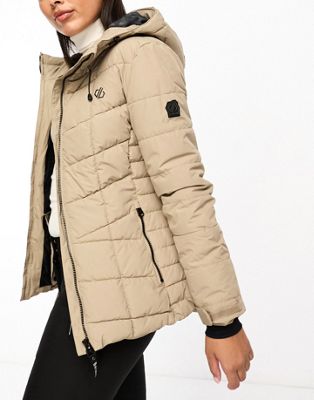 Dare2B Waterproof ski jacket with ski pass pocket in Clay - ASOS Price Checker