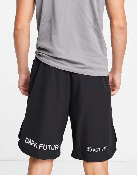 Dark Future Active longline shorts with mesh panelling - view 1