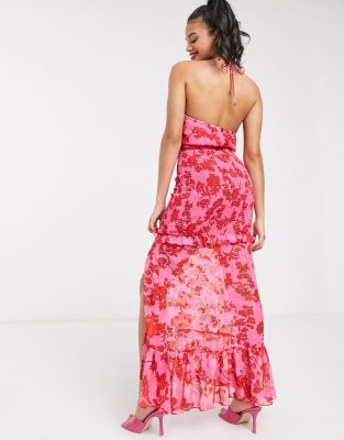 bright pink maxi dress