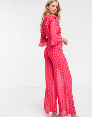 pink red jumpsuit