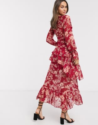 red and pink dress asos