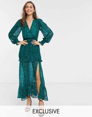 pink zebra print maxi dress