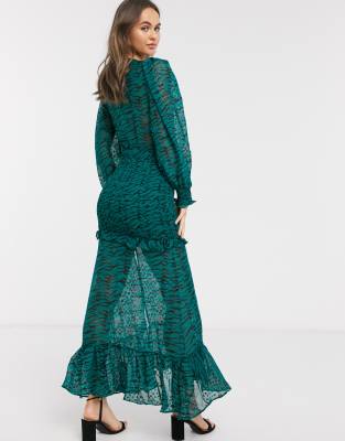 pink zebra print maxi dress