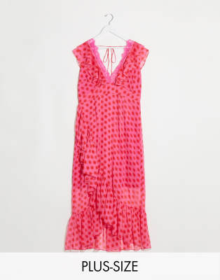 dark pink plus size dress