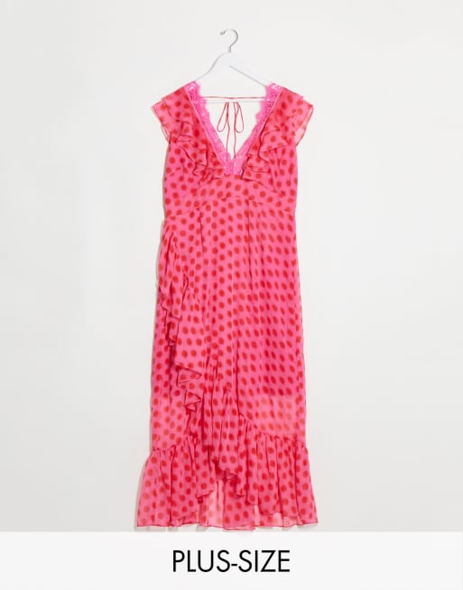 Asos red outlet polka dot dress