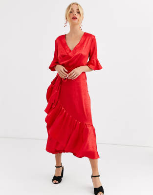 dark pink satin dress