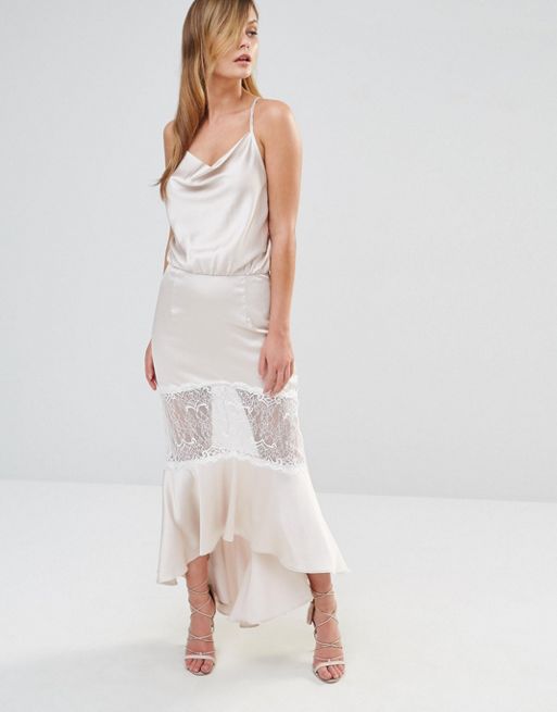 Silk Slip with Lace Insert Detail
