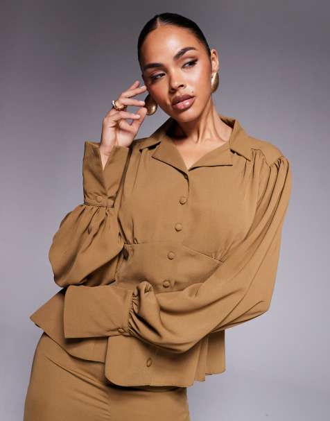 Daska blouse co-ord in cinnamon  