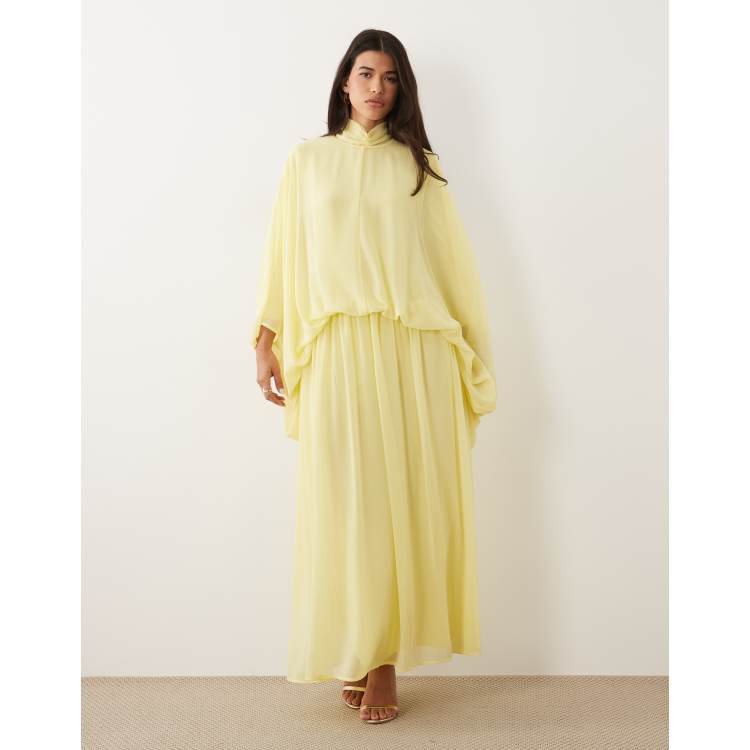 daska chiffon ruffle maxi dress in lemon Daska - Maxi Dress - Women - Polyester - 0-2 US