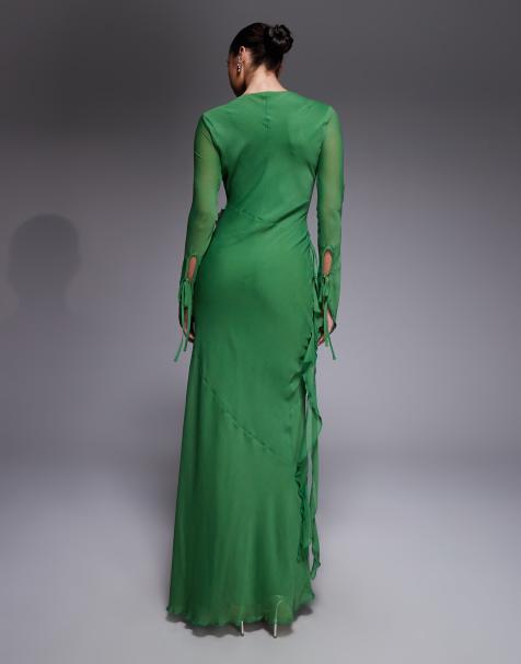 white christmas dresses Janni Chiffon Maxi Dress with Hardware / Lemon Lime | Meshki