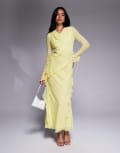 [Daska] Daska chiffon ruffle maxi dress in lemon-Yellow 12-14 Lemon