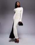 [Daska] Daska exclusive high neck maxi dress in black and white-Multi 8-10 Black/White