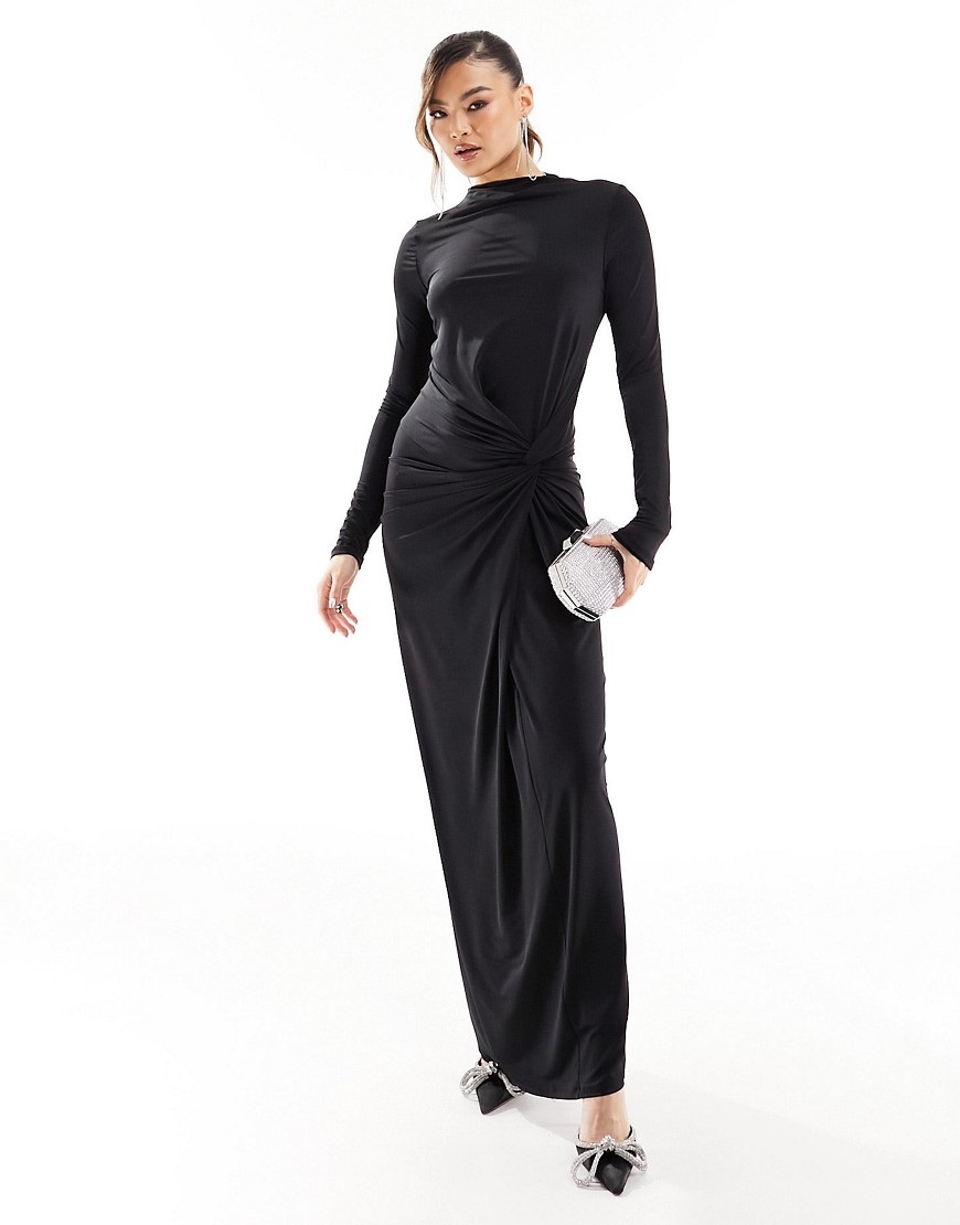 Daska exclusive high neck maxi dress in black