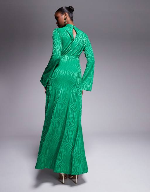 Daska high neck maxi dress in bright green