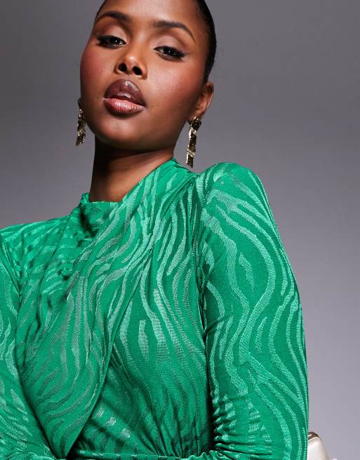Daska high neck maxi dress in bright green