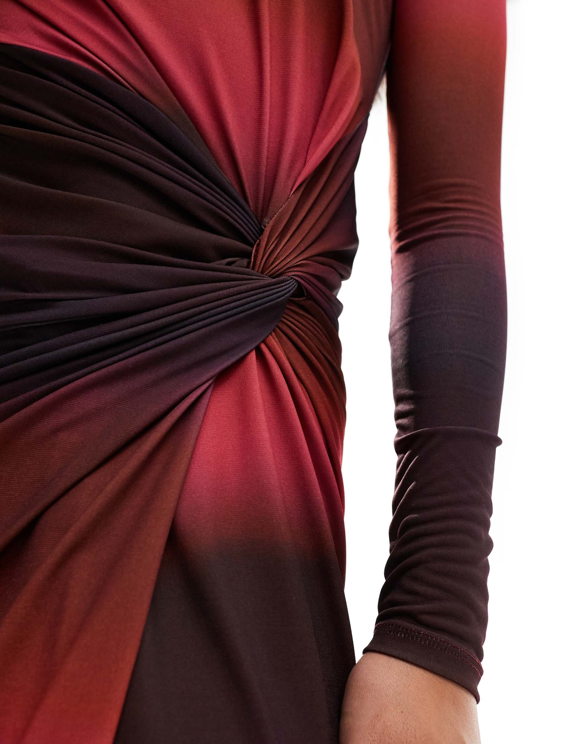 daska high neck maxi dress in dark ombre print