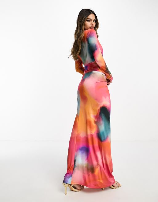 Daska high neck maxi dress in multi print, 2 of 4