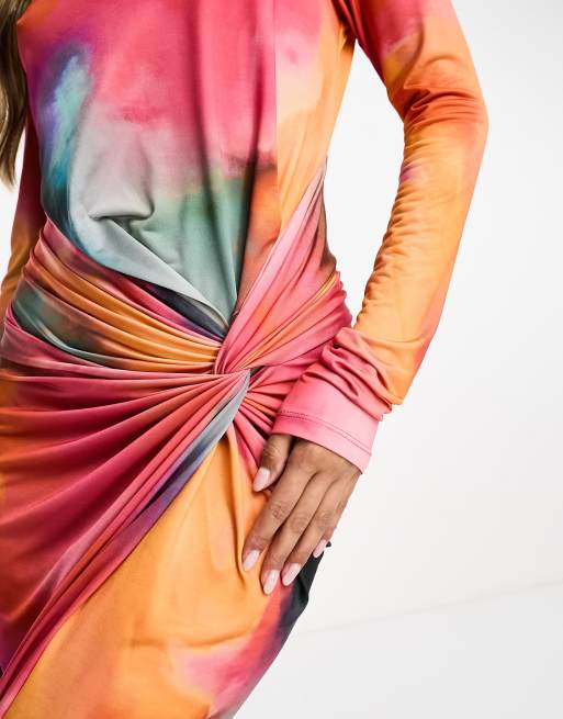 Daska high neck maxi dress in multi print, 4 of 4