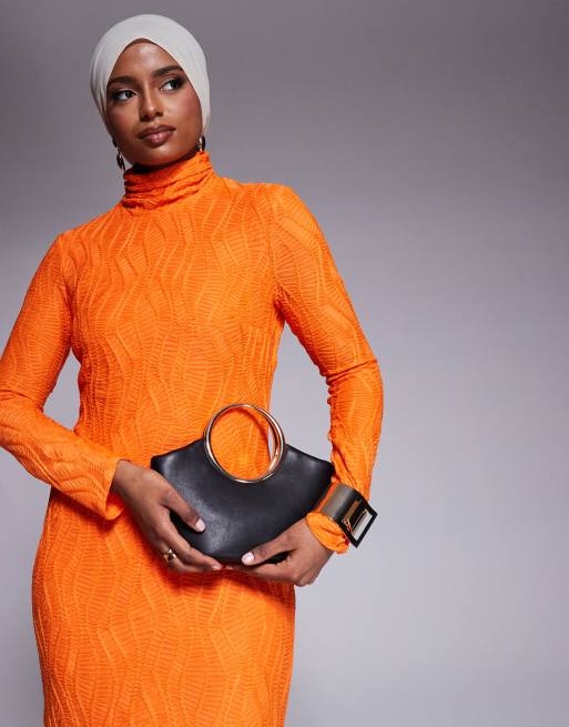 Daska high neck maxi dress in orange