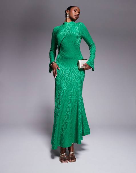 Daska – Hochgeschlossenes Maxikleid in leuchtendem Grün - view 1