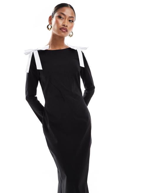 chinese dress ladies Strapless Long Bow Prom Dress: Mac Duggal 49879 Black Ivory / 2