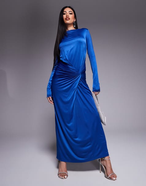Daska – Kleid in Kobaltblau mit verdrehter Vorderseite - view 1