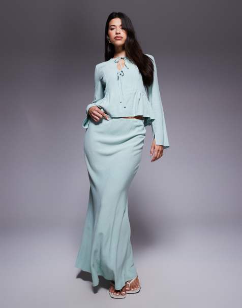 Daska linen skirt in sage (part of a set) - view 1