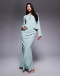 [Daska] Daska linen skirt in sage (part of a set)-Navy 8-10 Sage