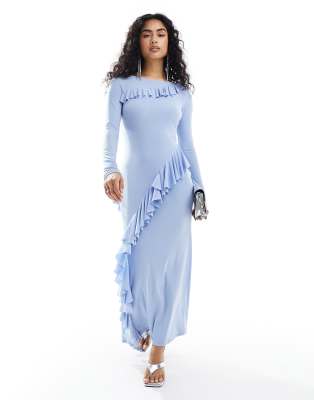 Daska Daska maxi dress with frill detail in light blue