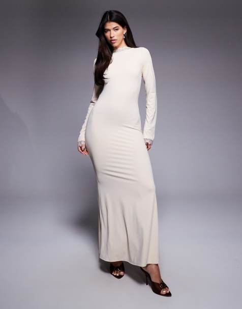 Daska – Maxikleid in Creme mit Spitzen-Detail - view 1