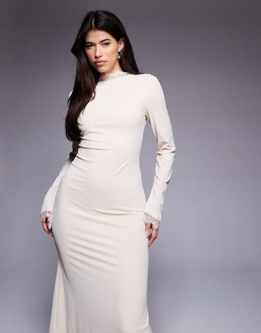 Daska – Maxikleid in Creme mit Spitzen-Detail , 4 von 4